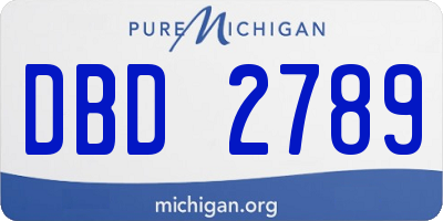 MI license plate DBD2789