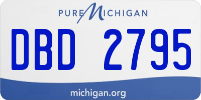 MI license plate DBD2795