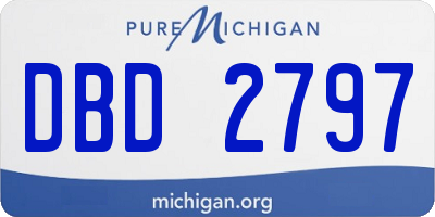 MI license plate DBD2797