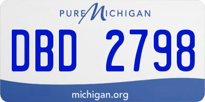 MI license plate DBD2798