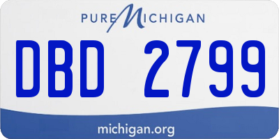 MI license plate DBD2799