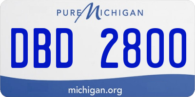 MI license plate DBD2800