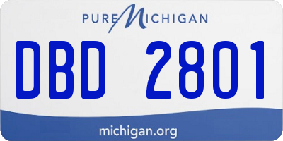 MI license plate DBD2801