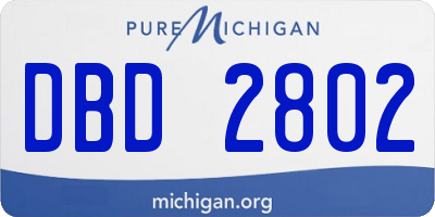 MI license plate DBD2802