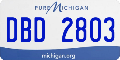 MI license plate DBD2803