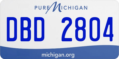 MI license plate DBD2804