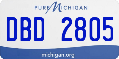 MI license plate DBD2805