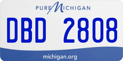 MI license plate DBD2808