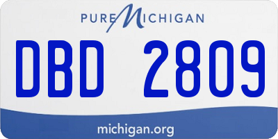 MI license plate DBD2809