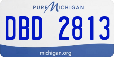 MI license plate DBD2813