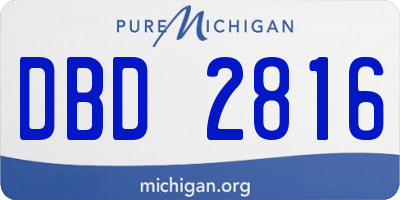 MI license plate DBD2816