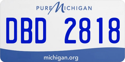 MI license plate DBD2818