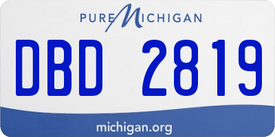 MI license plate DBD2819