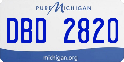 MI license plate DBD2820