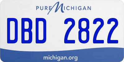 MI license plate DBD2822
