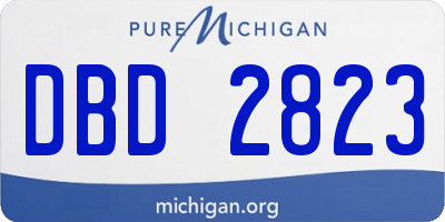 MI license plate DBD2823