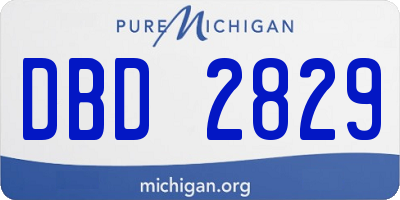 MI license plate DBD2829