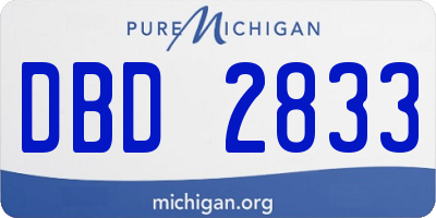 MI license plate DBD2833