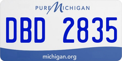 MI license plate DBD2835