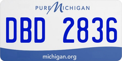 MI license plate DBD2836