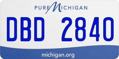 MI license plate DBD2840
