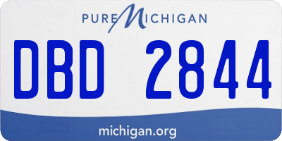 MI license plate DBD2844