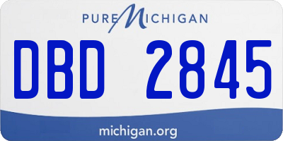 MI license plate DBD2845