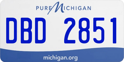 MI license plate DBD2851
