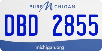 MI license plate DBD2855