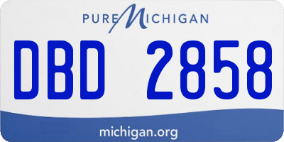 MI license plate DBD2858