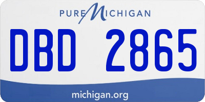 MI license plate DBD2865
