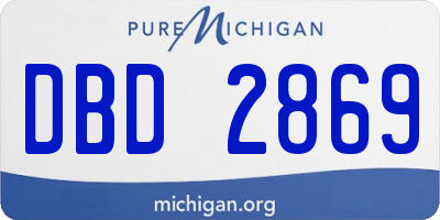 MI license plate DBD2869