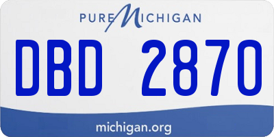 MI license plate DBD2870
