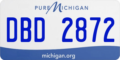 MI license plate DBD2872