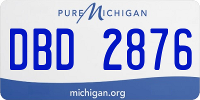 MI license plate DBD2876