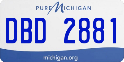 MI license plate DBD2881