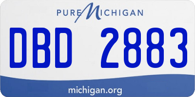 MI license plate DBD2883
