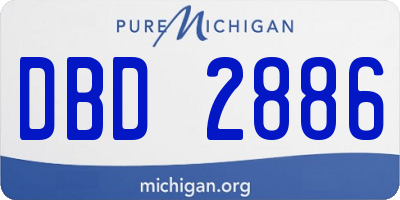 MI license plate DBD2886