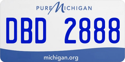 MI license plate DBD2888
