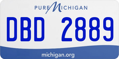 MI license plate DBD2889