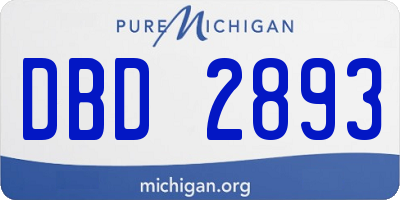 MI license plate DBD2893