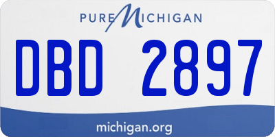 MI license plate DBD2897