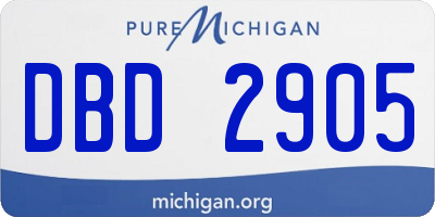 MI license plate DBD2905