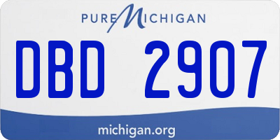 MI license plate DBD2907
