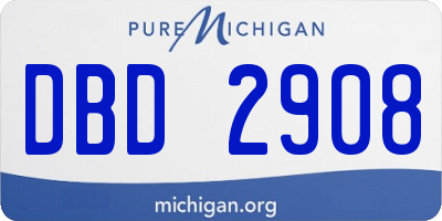 MI license plate DBD2908