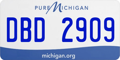 MI license plate DBD2909