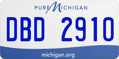 MI license plate DBD2910