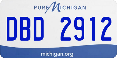 MI license plate DBD2912