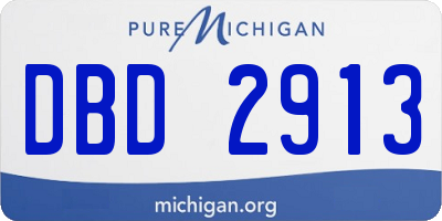 MI license plate DBD2913