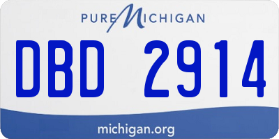 MI license plate DBD2914